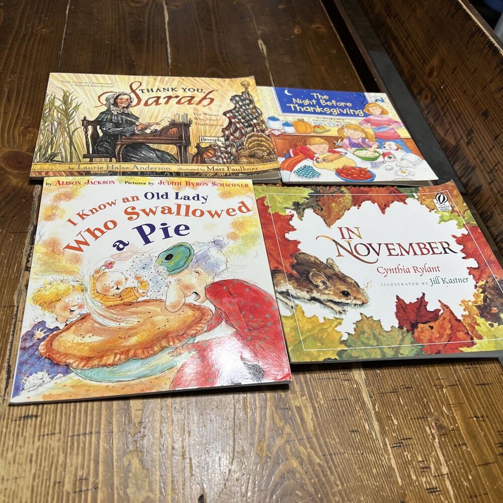 Lot Of 4 Thanksgiving And Fall Paperback Books Very Good Condition